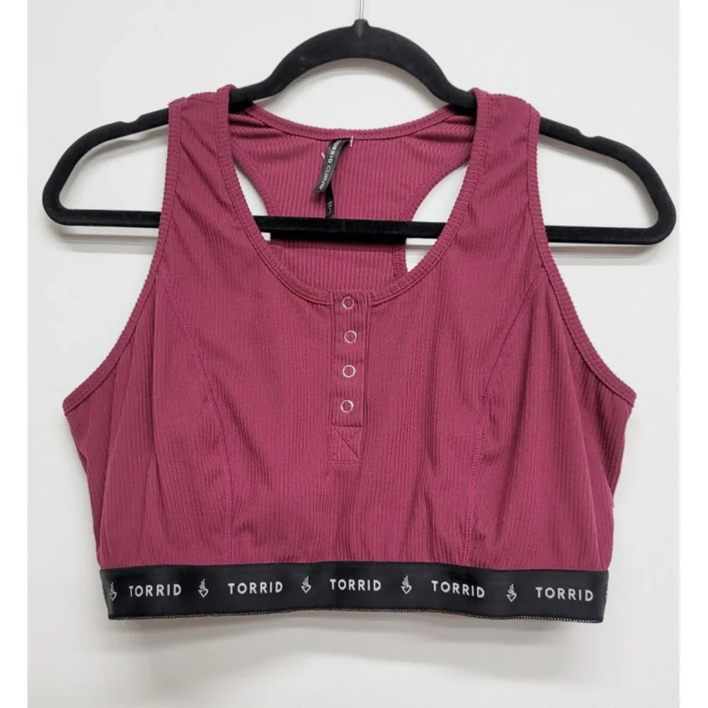 2 ~ Torrid 3 Lightly Lined Rib Henley Bralettes 3X 22 24 - Picture 7 of 11